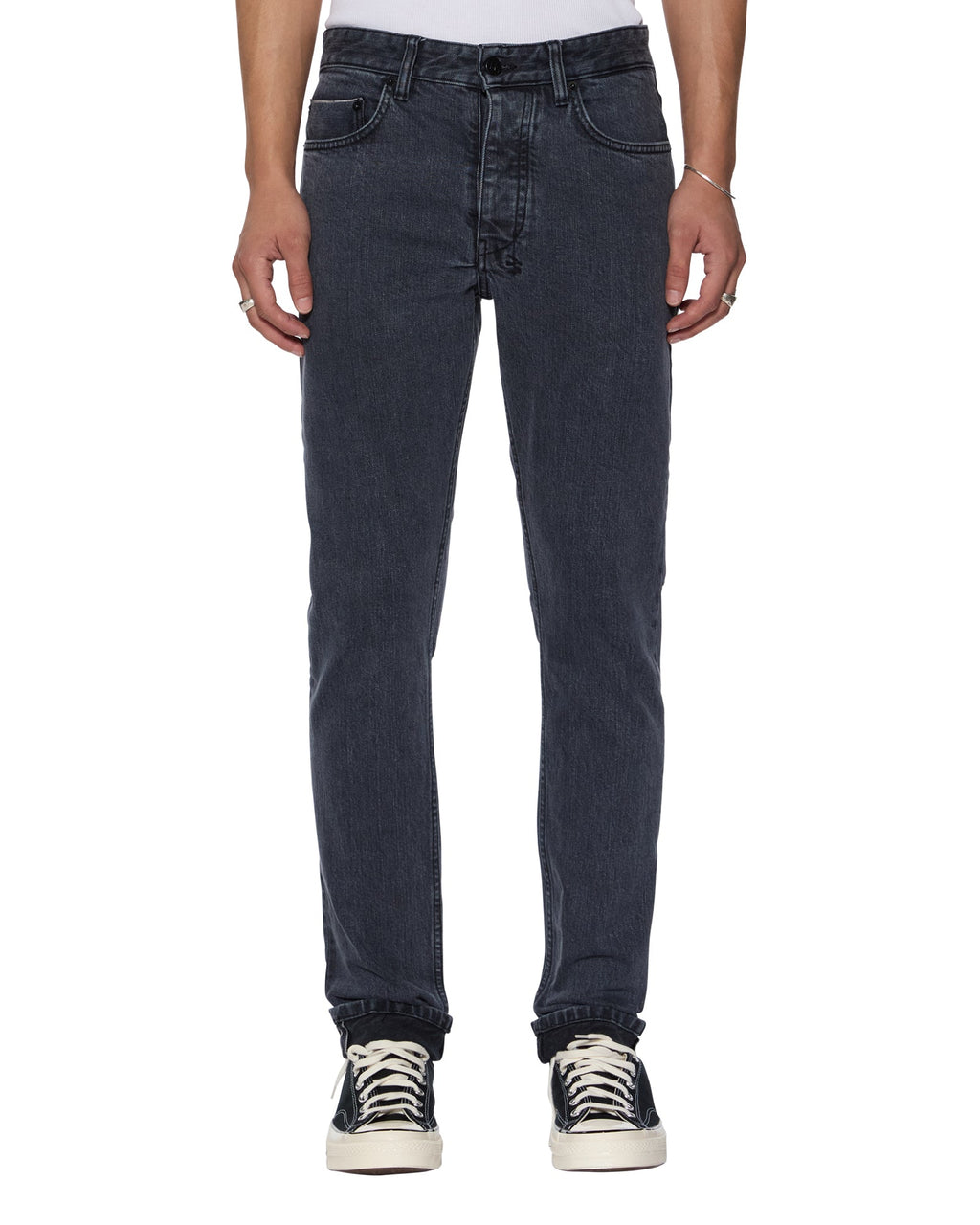 Mens Chitch Selvedge Ny Black Slim Denim Jeans - Black