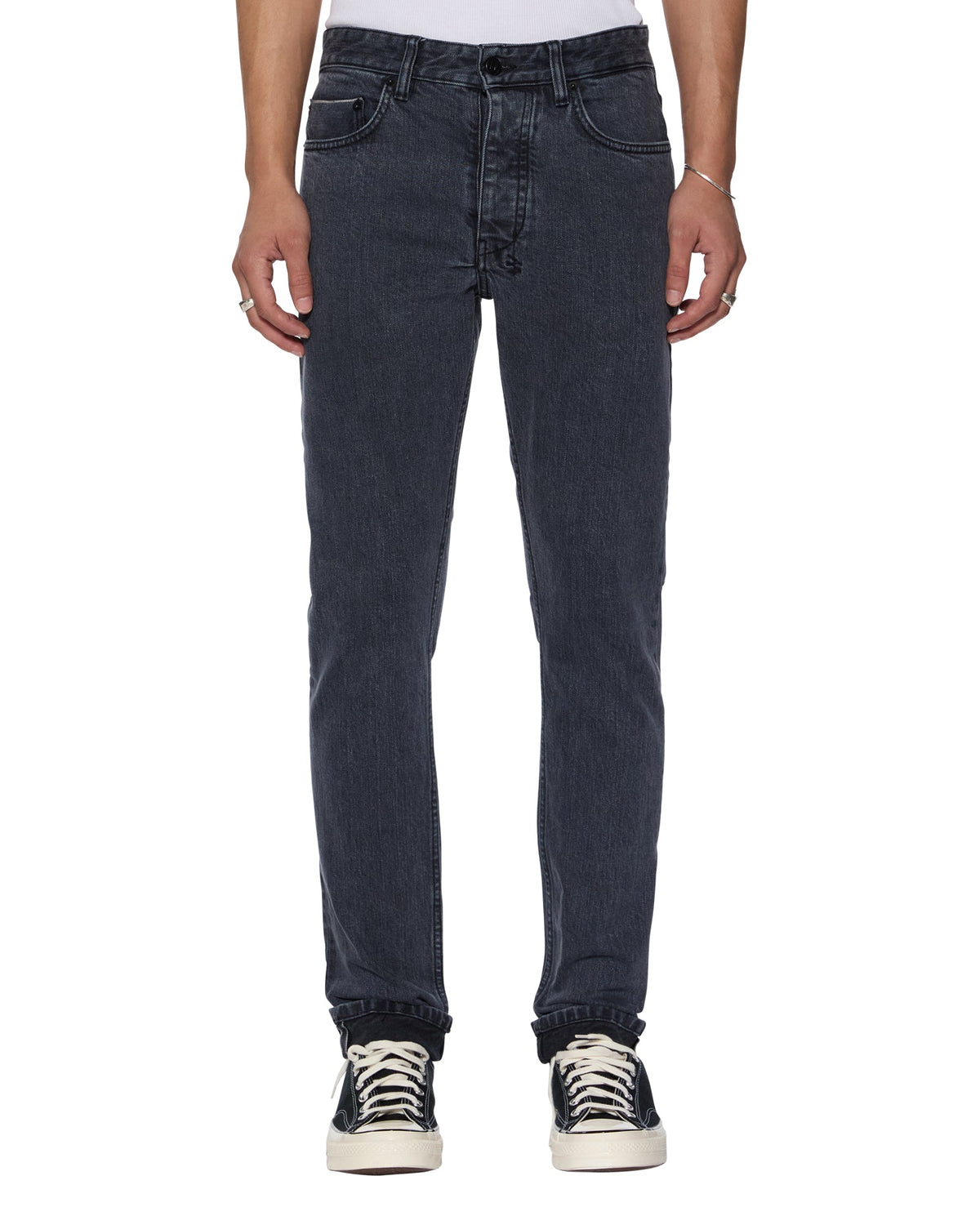 Mens Chitch Selvedge Ny Black Slim Denim Jeans - Black
