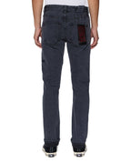 Mens Chitch Selvedge Ny Black Slim Denim Jeans - Black