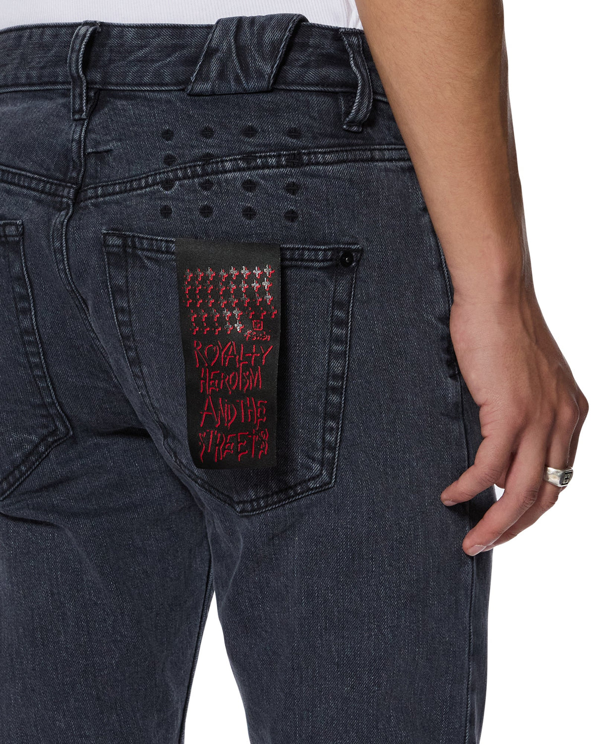 Mens Chitch Selvedge Ny Black Slim Denim Jeans - Black