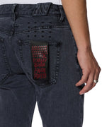 Mens Chitch Selvedge Ny Black Slim Denim Jeans - Black