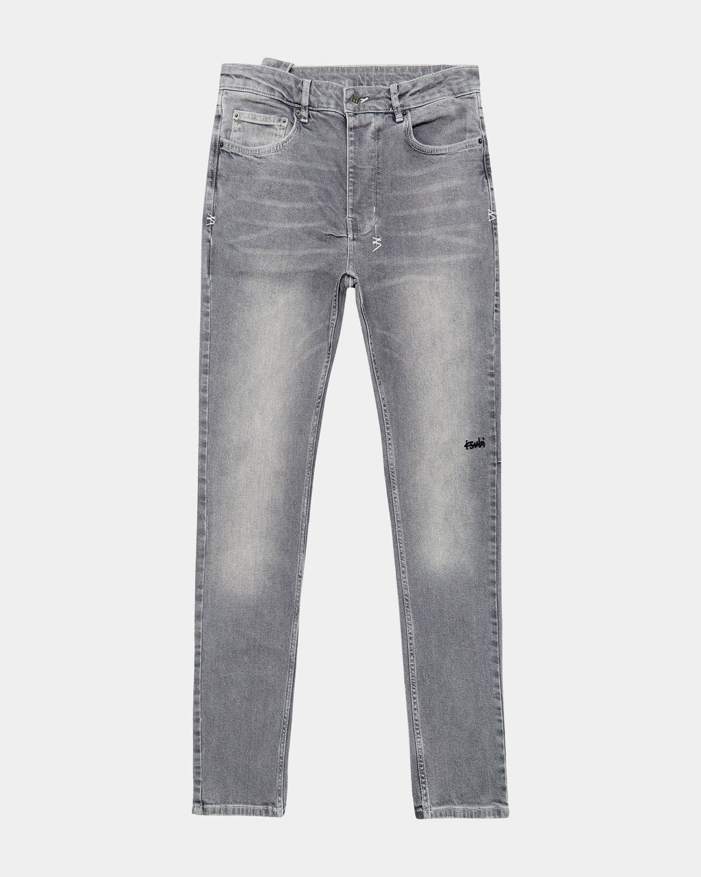 Mens Chitch Thrifted Slim Denim Jeans - Grey