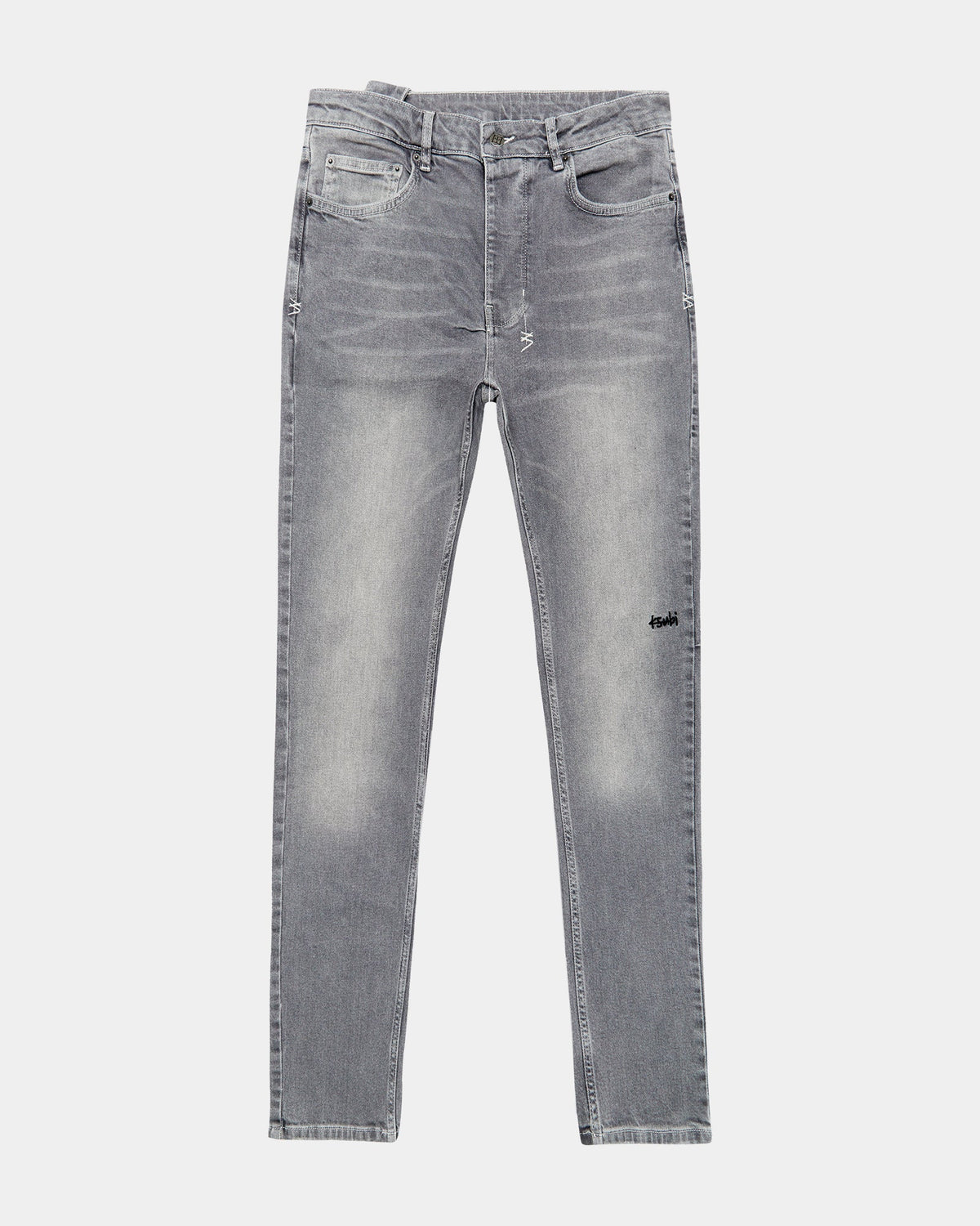 Mens Chitch Thrifted Slim Denim Jeans - Grey