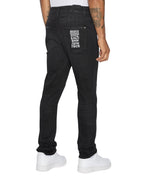 Mens Chitch Apex Krystal Slim Denim Jeans - Black