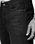 Mens Chitch Apex Krystal Slim Denim Jeans - Black