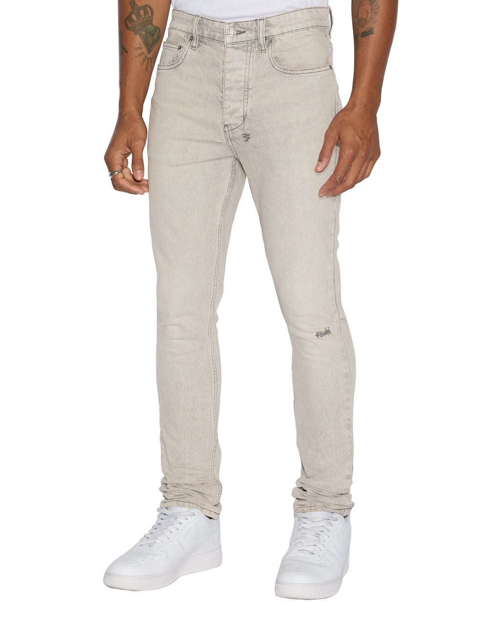 Mens Chitch Pluto Slim Denim Jeans - Grey