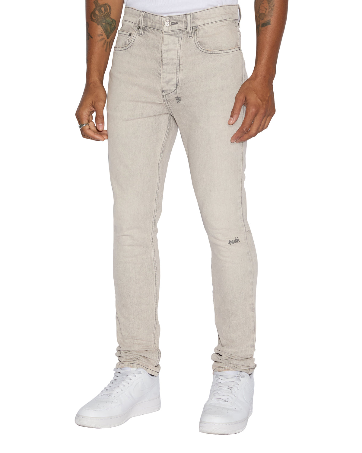Mens Chitch Pluto Slim Denim Jeans - Grey