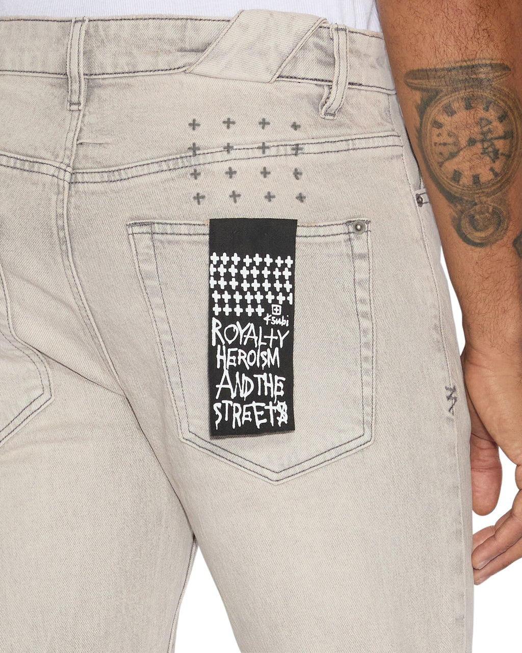 Mens Chitch Pluto Slim Denim Jeans - Grey