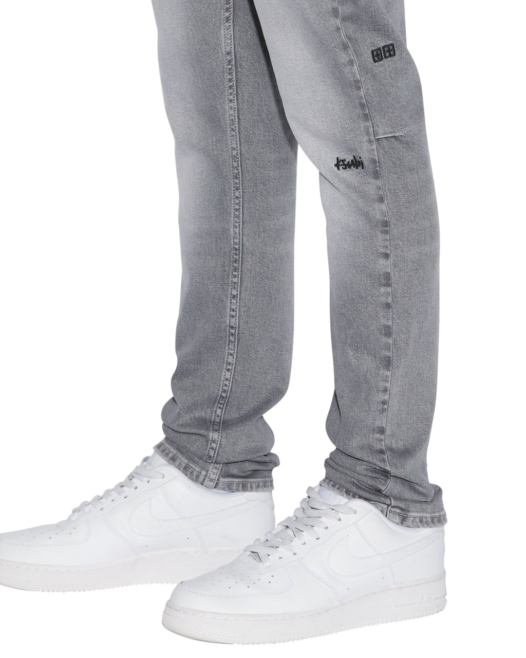 Mens Chitch Thrifted Slim Denim Jeans - Grey