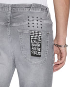 Mens Chitch Thrifted Slim Denim Jeans - Grey
