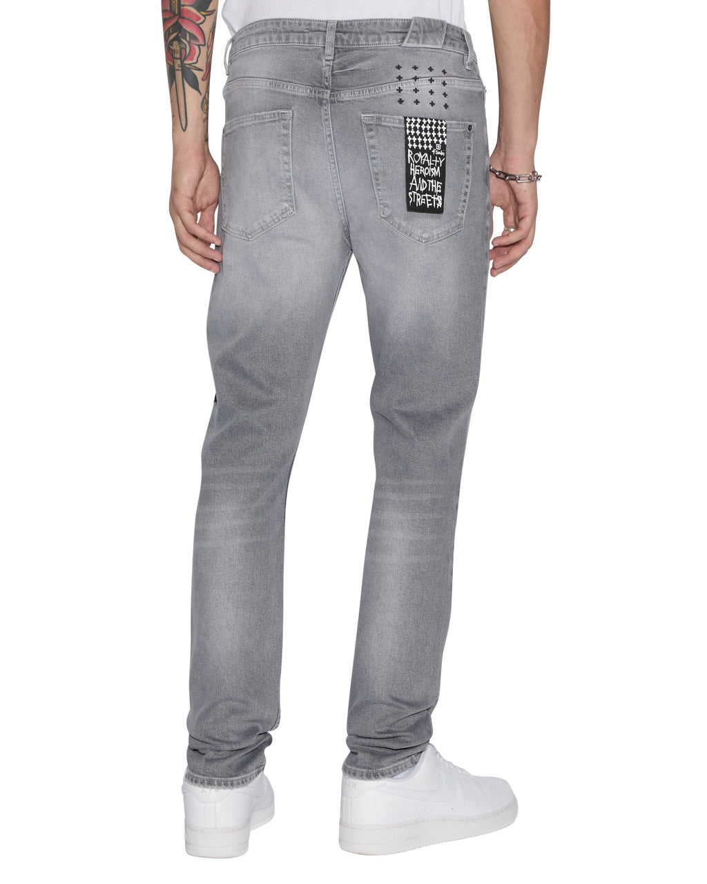 Mens Chitch Thrifted Slim Denim Jeans - Grey