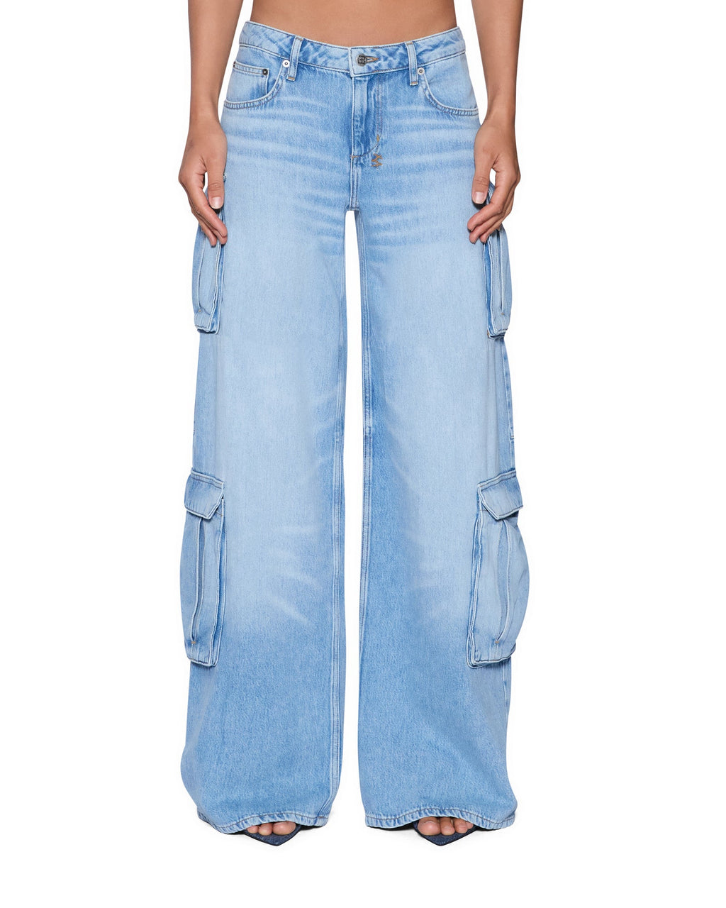 Womens Dropout Low Rise Cargo Jean Spirit Relaxed Denim Jeans - Denim