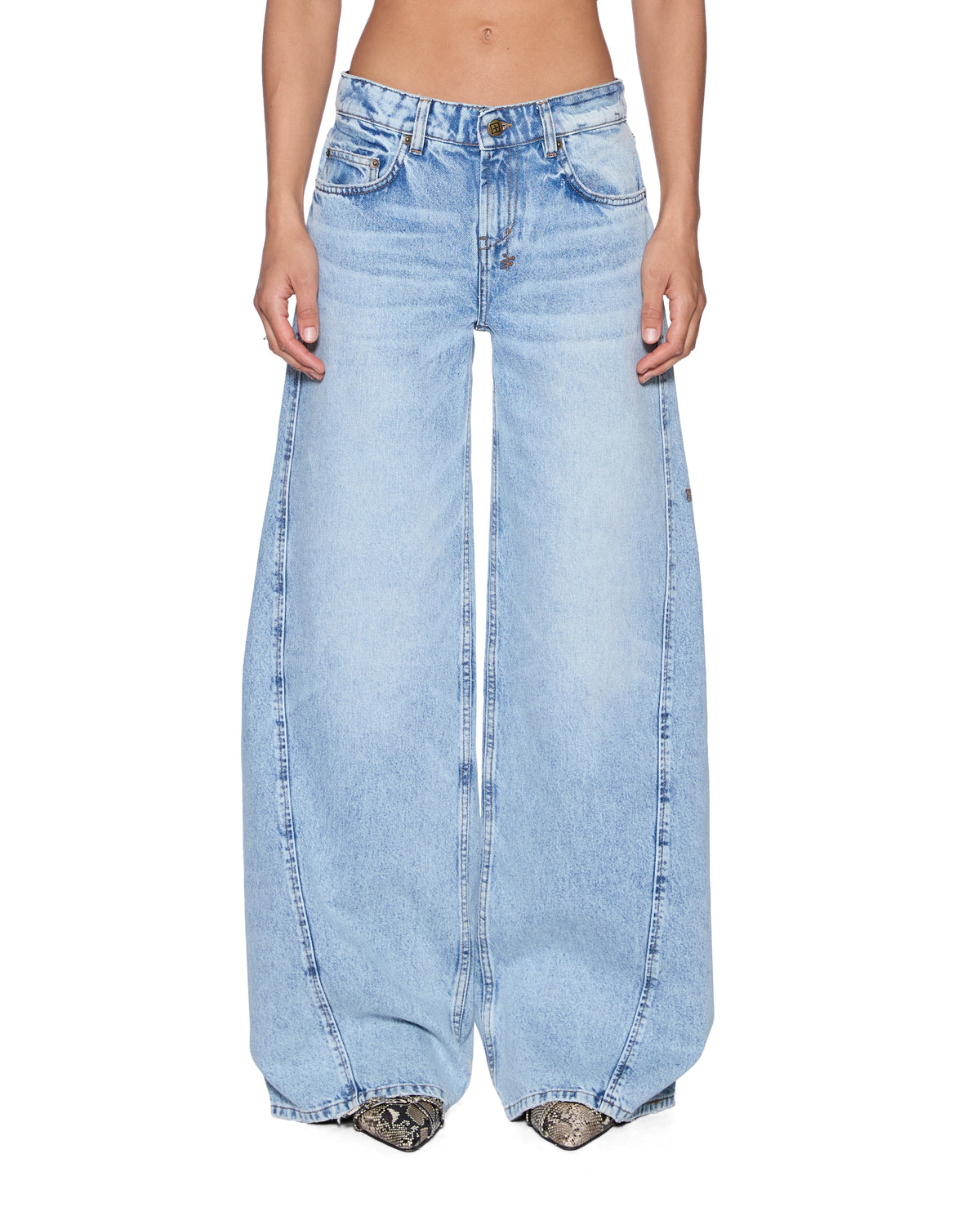 Womens Dropout Jean Flight Blue Relaxed Denim Jeans - Denim