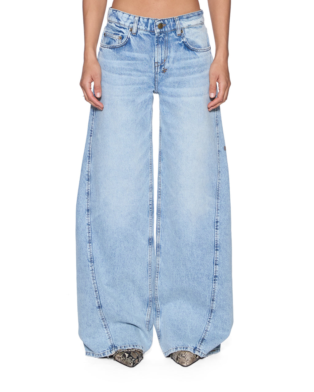 Womens Dropout Jean Flight Blue Relaxed Denim Jeans - Denim
