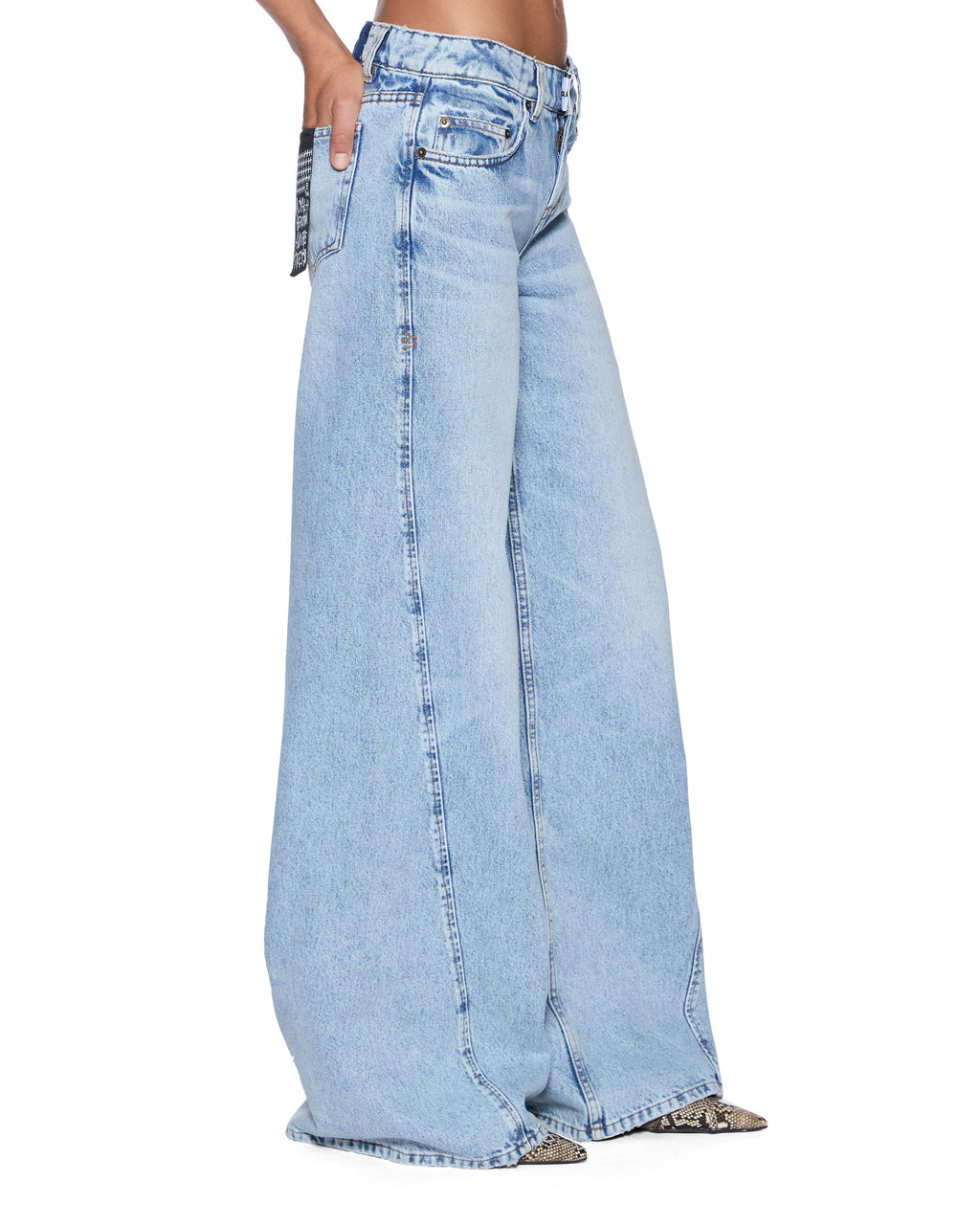 Womens Dropout Jean Flight Blue Relaxed Denim Jeans - Denim