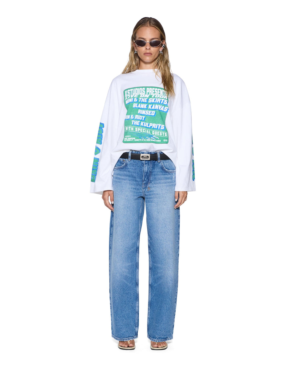 Womens Empire Jean Liberty Blue Relaxed Straight Denim Jeans - Denim