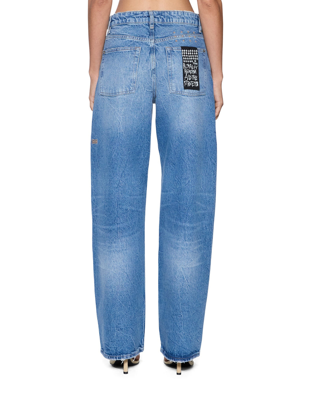 Womens Empire Jean Liberty Blue Relaxed Straight Denim Jeans - Denim