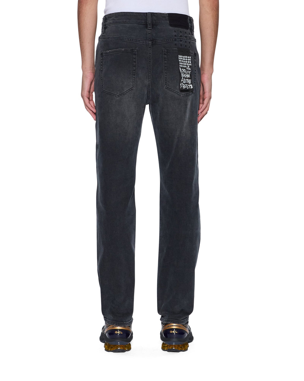 Mens Hazlow 3rd Degree Black Straight Denim Jeans - Grey
