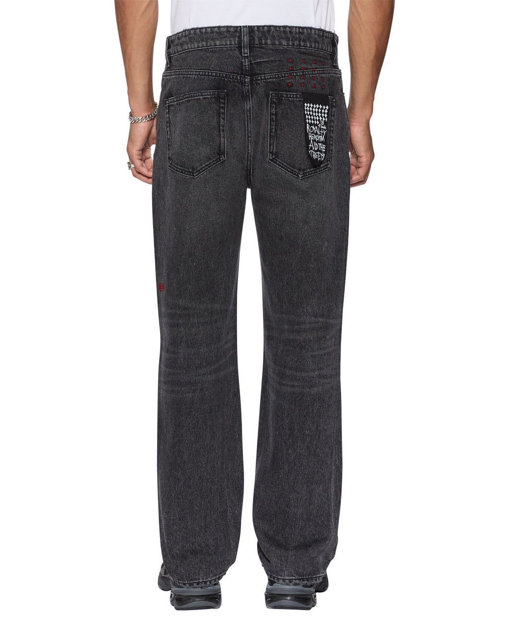Mens Hazlow Black Rokk Straight Denim Jeans - Black