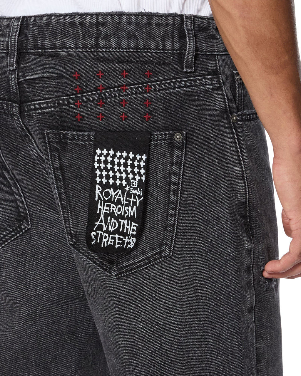 Mens Hazlow Black Rokk Straight Denim Jeans - Black