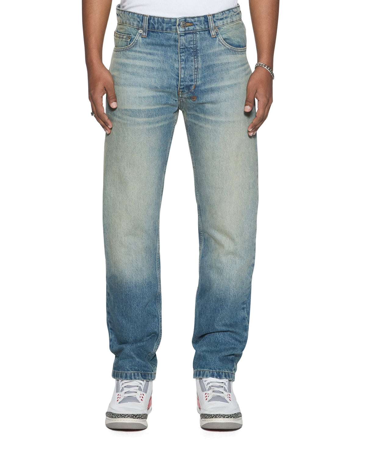 Mens Hazlow Portland Blue Straight Denim Jeans - Denim