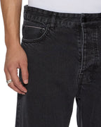Mens Hazlow Selvedge Ny Black Straight Denim Jeans - Black