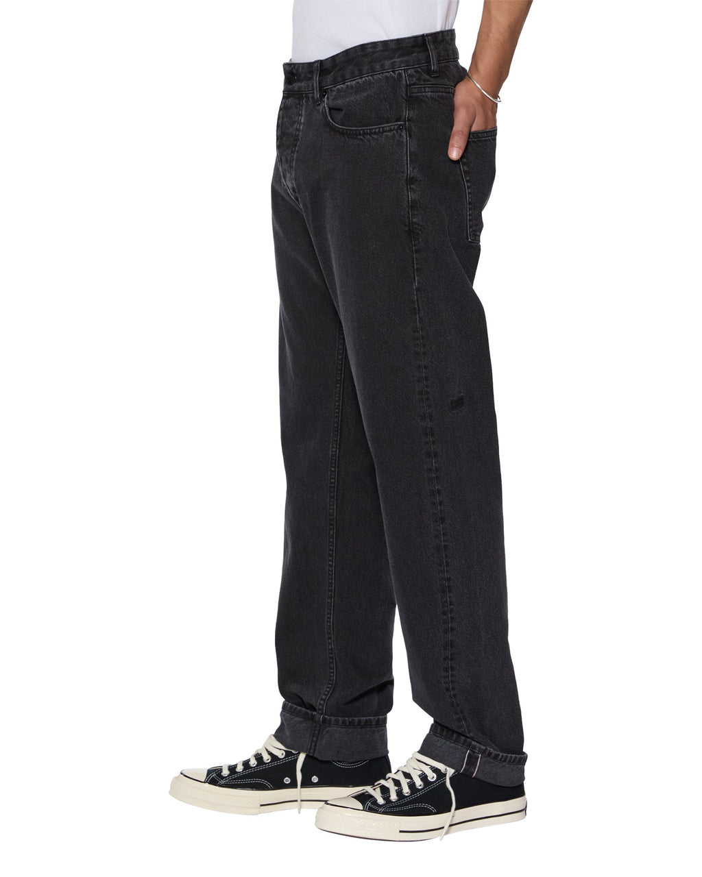 Mens Hazlow Selvedge Ny Black Straight Denim Jeans - Black