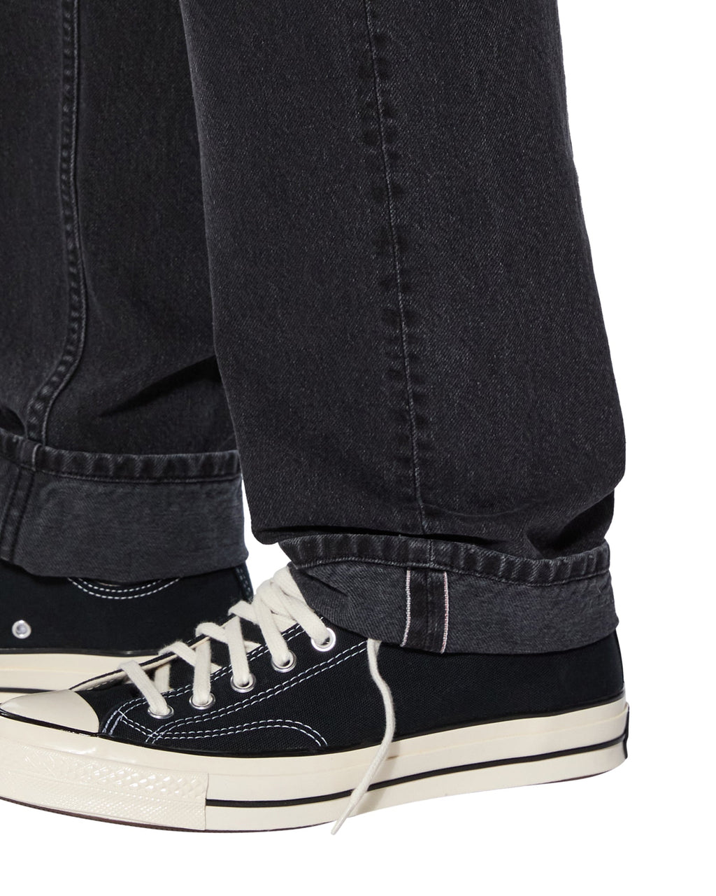 Mens Hazlow Selvedge Ny Black Straight Denim Jeans - Black