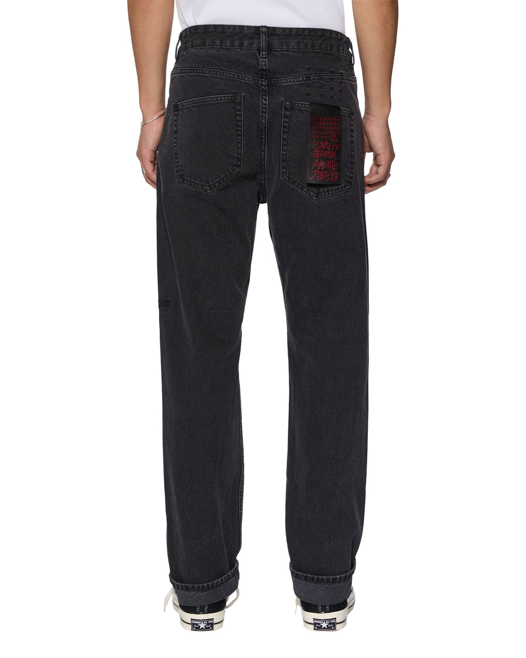 Mens Hazlow Selvedge Ny Black Straight Denim Jeans - Black