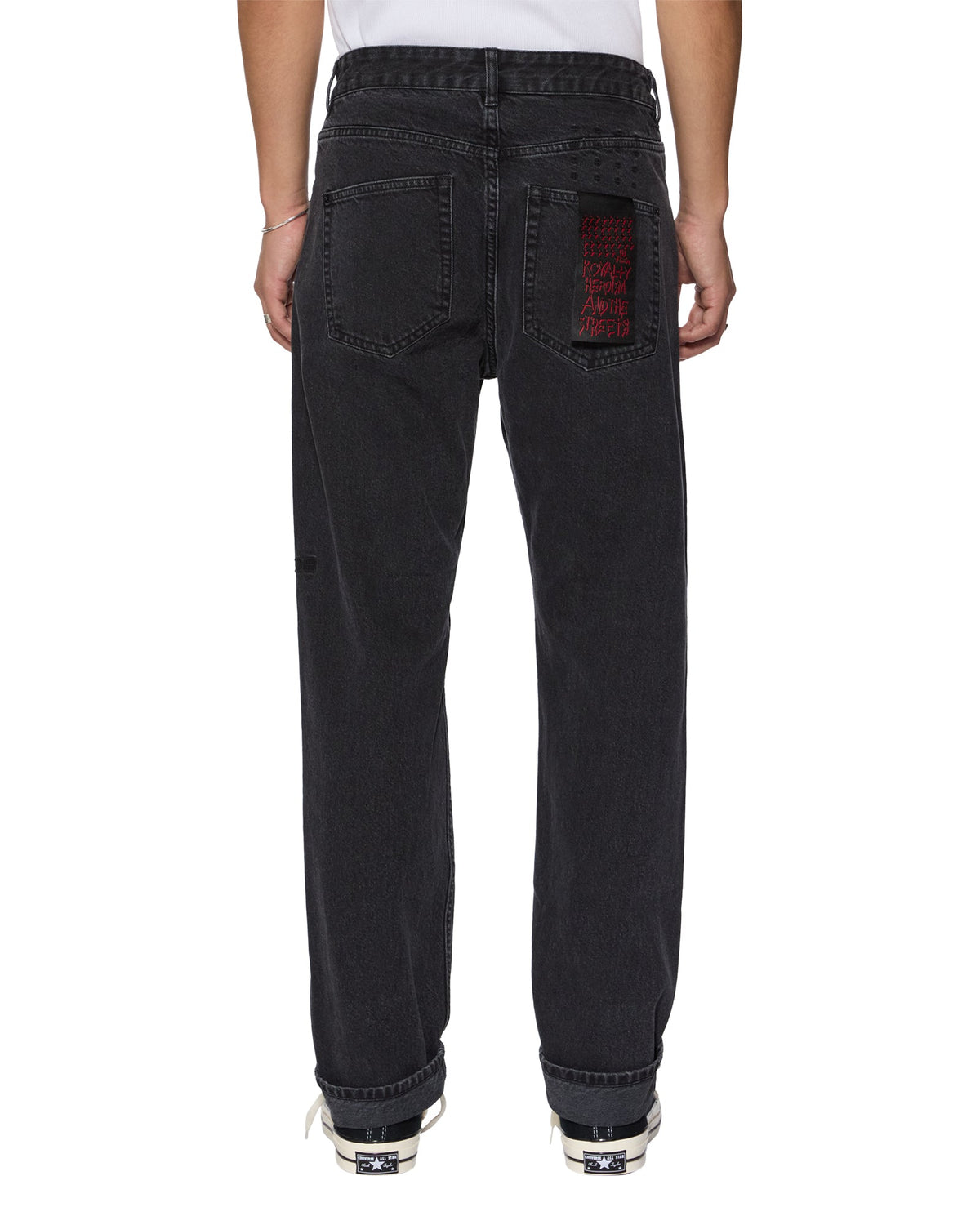 Mens Hazlow Selvedge Ny Black Straight Denim Jeans - Black