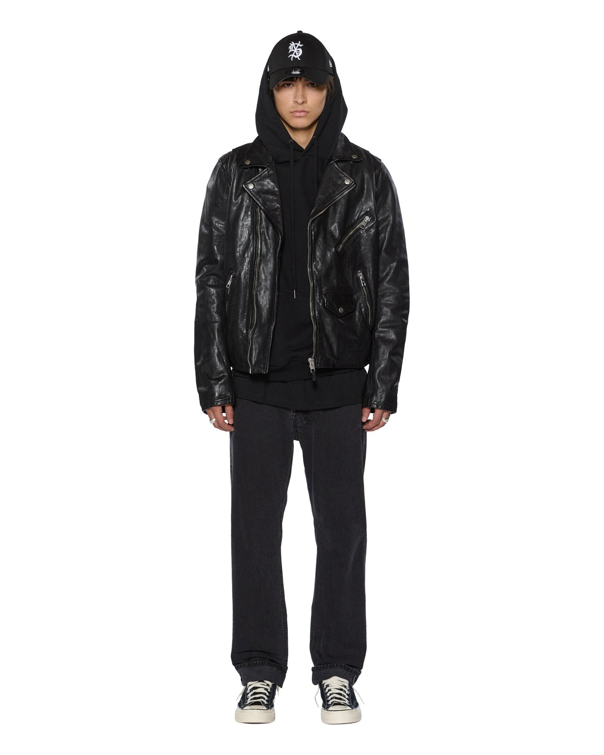 Mens Hazlow Selvedge Ny Black Straight Denim Jeans - Black