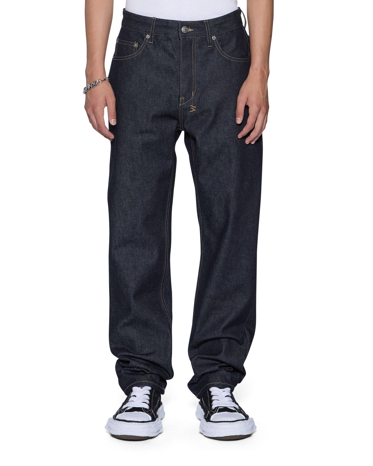Mens Hazlow Raw Straight Denim Jeans - Denim
