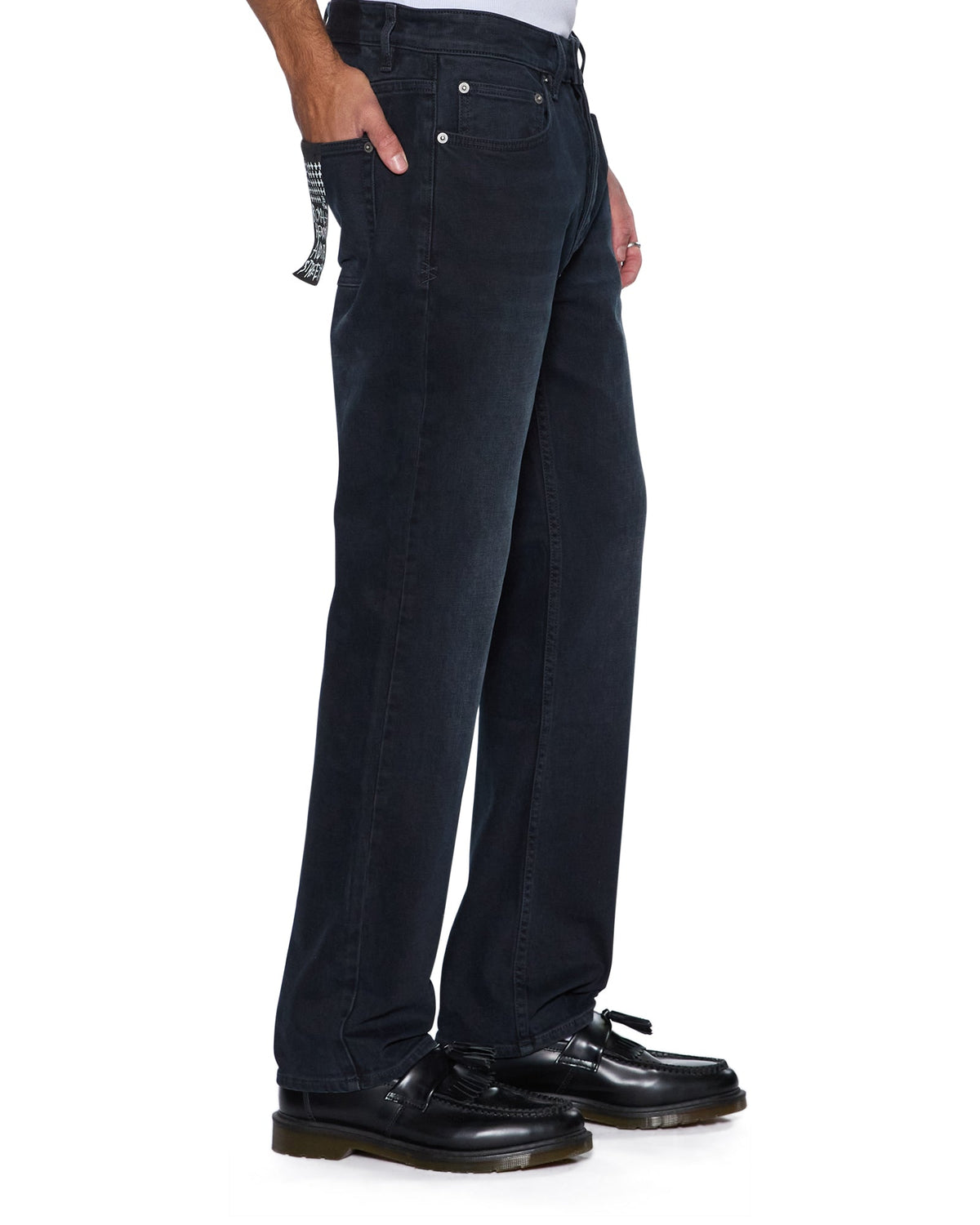 Mens Hazlow Rinsed Resin Straight Denim Jeans - Black