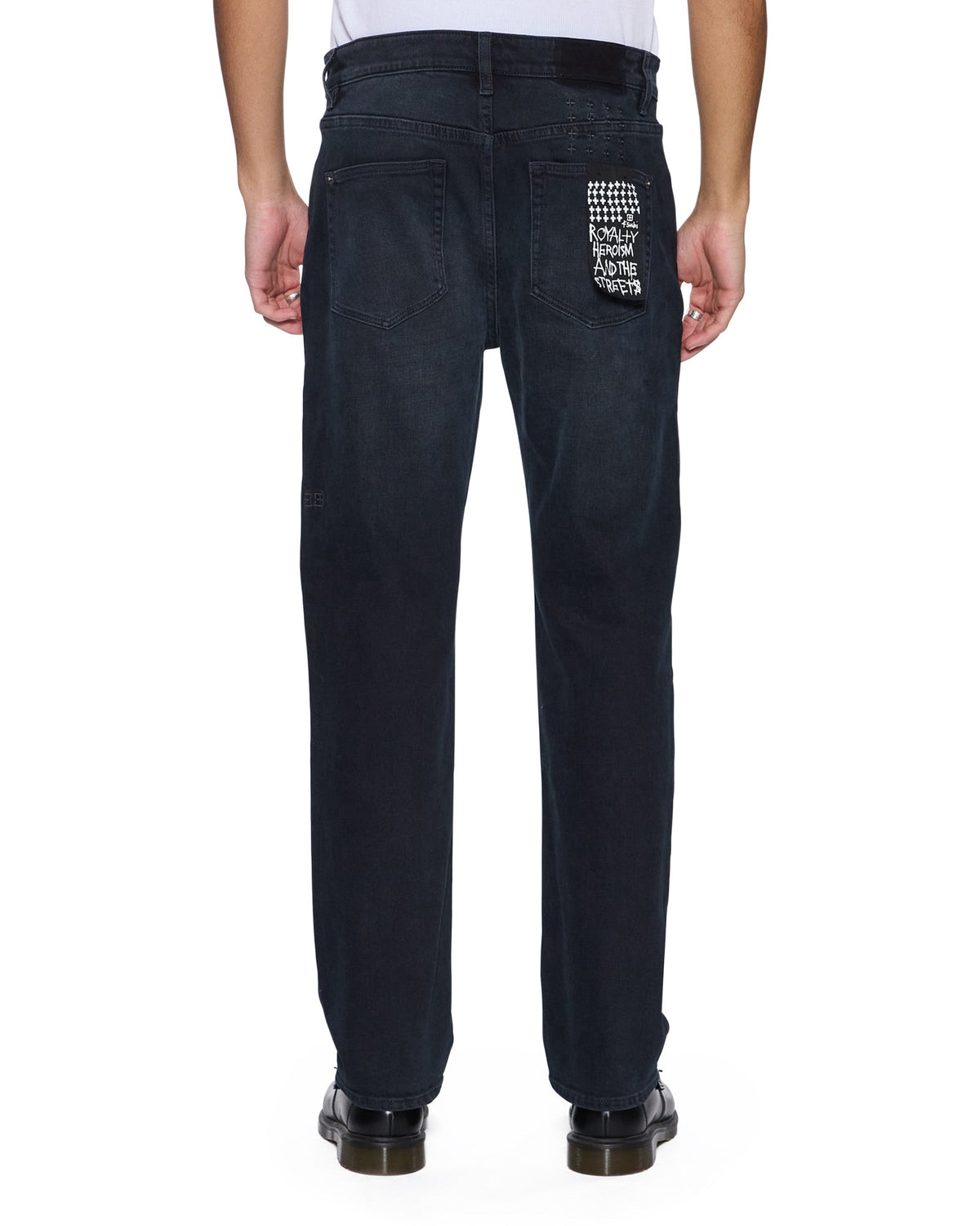 Mens Hazlow Rinsed Resin Straight Denim Jeans - Black