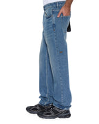 Mens Hazlow Roadhouse Repair Straight Denim Jeans - Denim