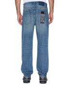 Mens Hazlow Roadhouse Repair Straight Denim Jeans - Denim