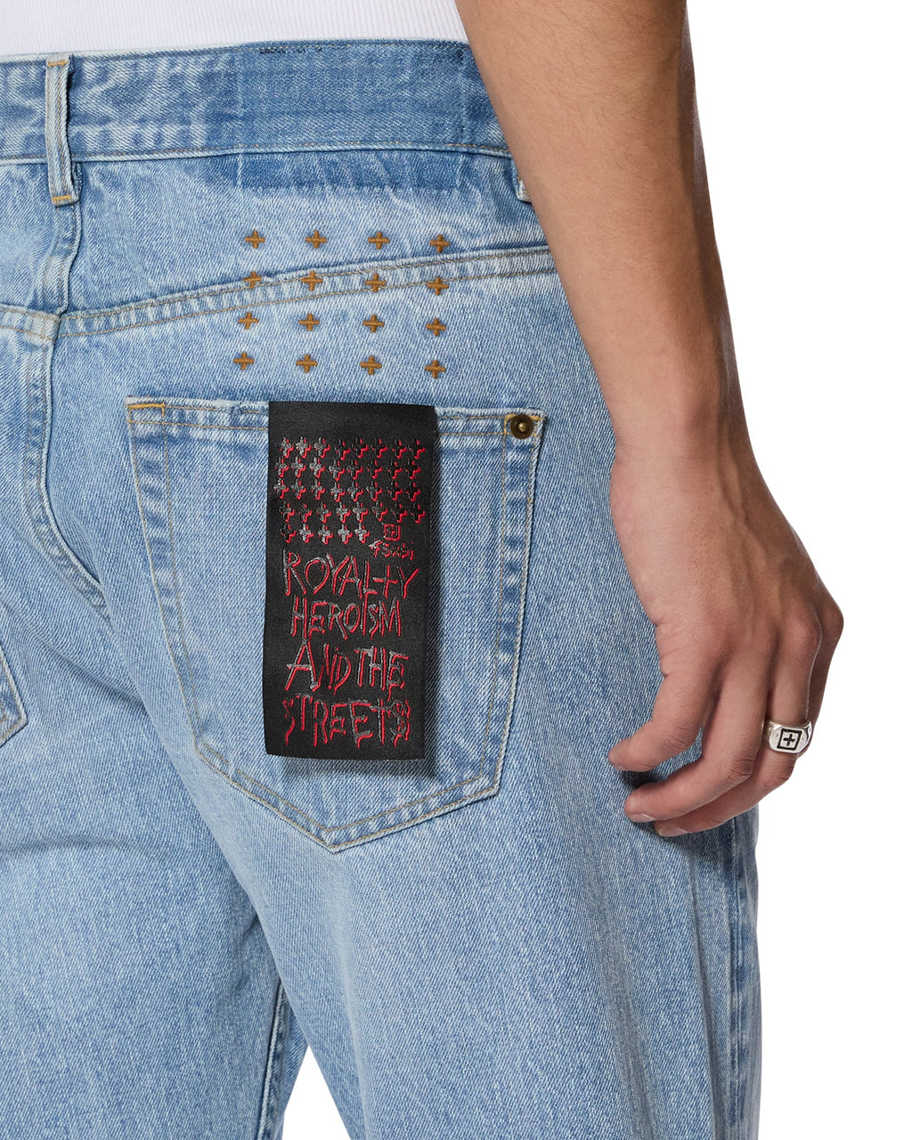 Mens Hazlow Selvedge Sydney Blue Straight Denim Jeans - Denim