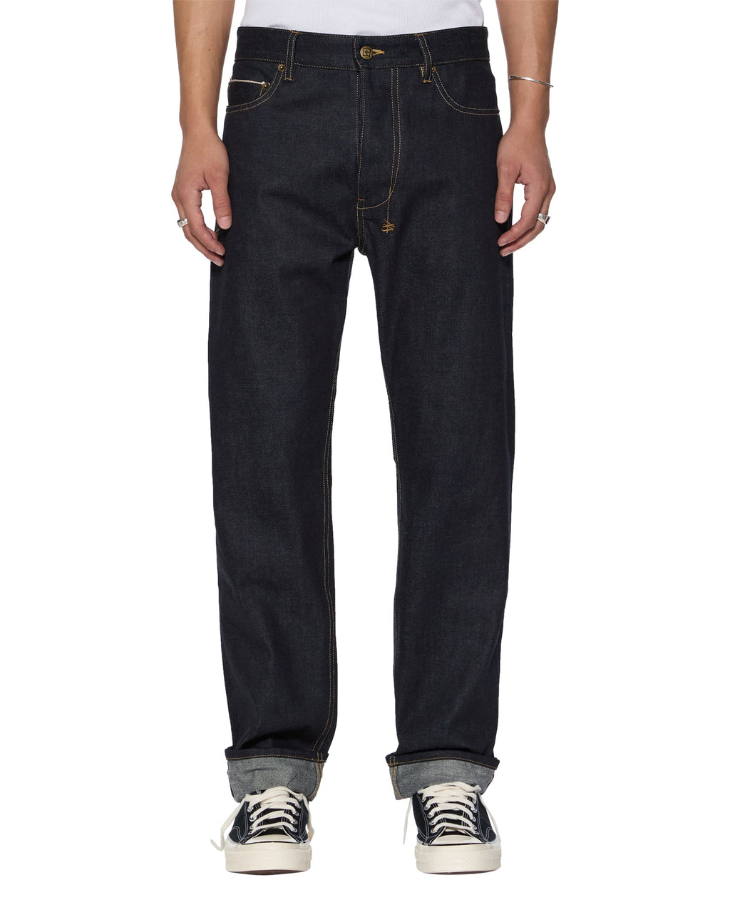 Mens Hazlow Selvedge Raw Straight Denim Jeans - Denim