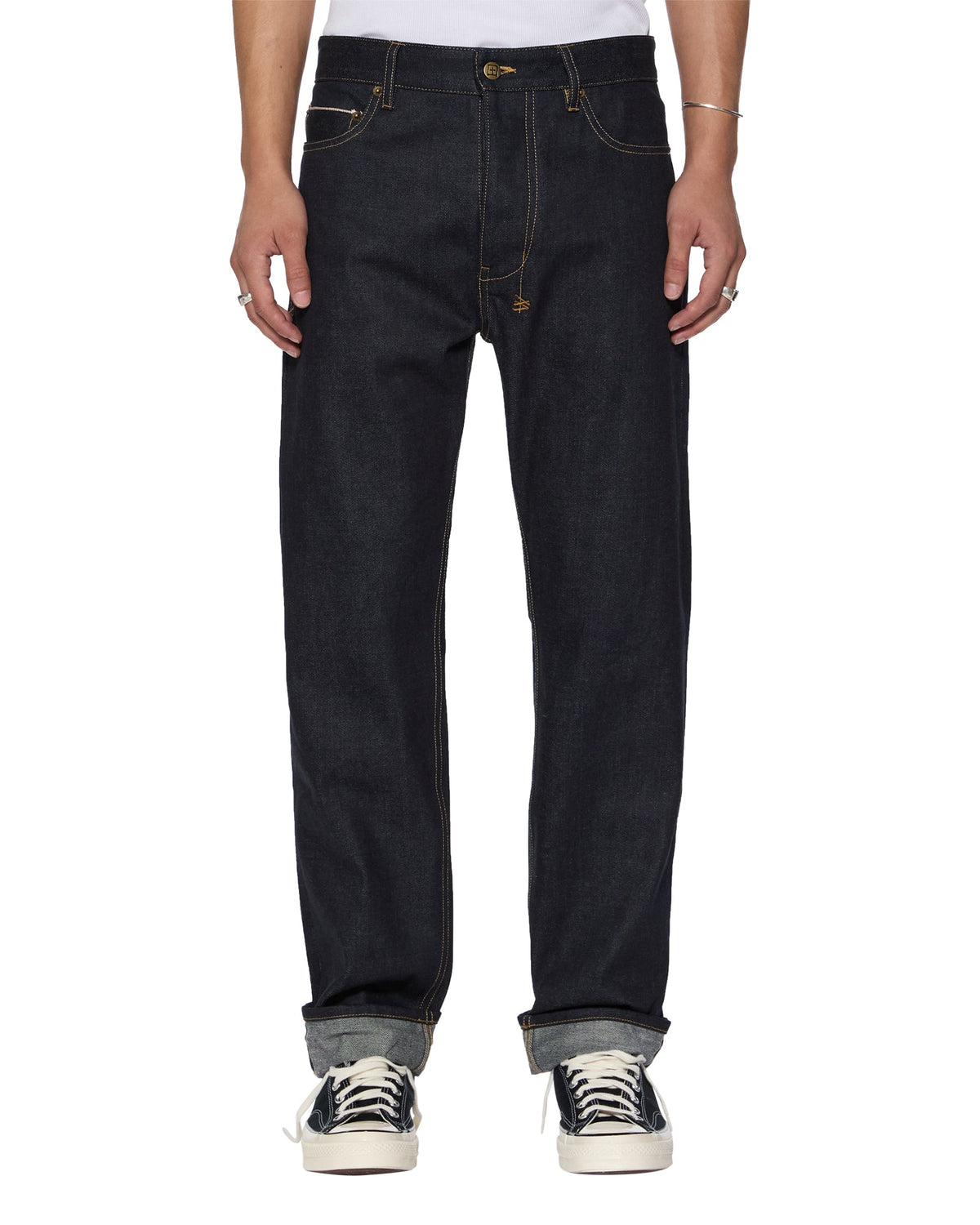 Mens Hazlow Selvedge Raw Straight Denim Jeans - Denim