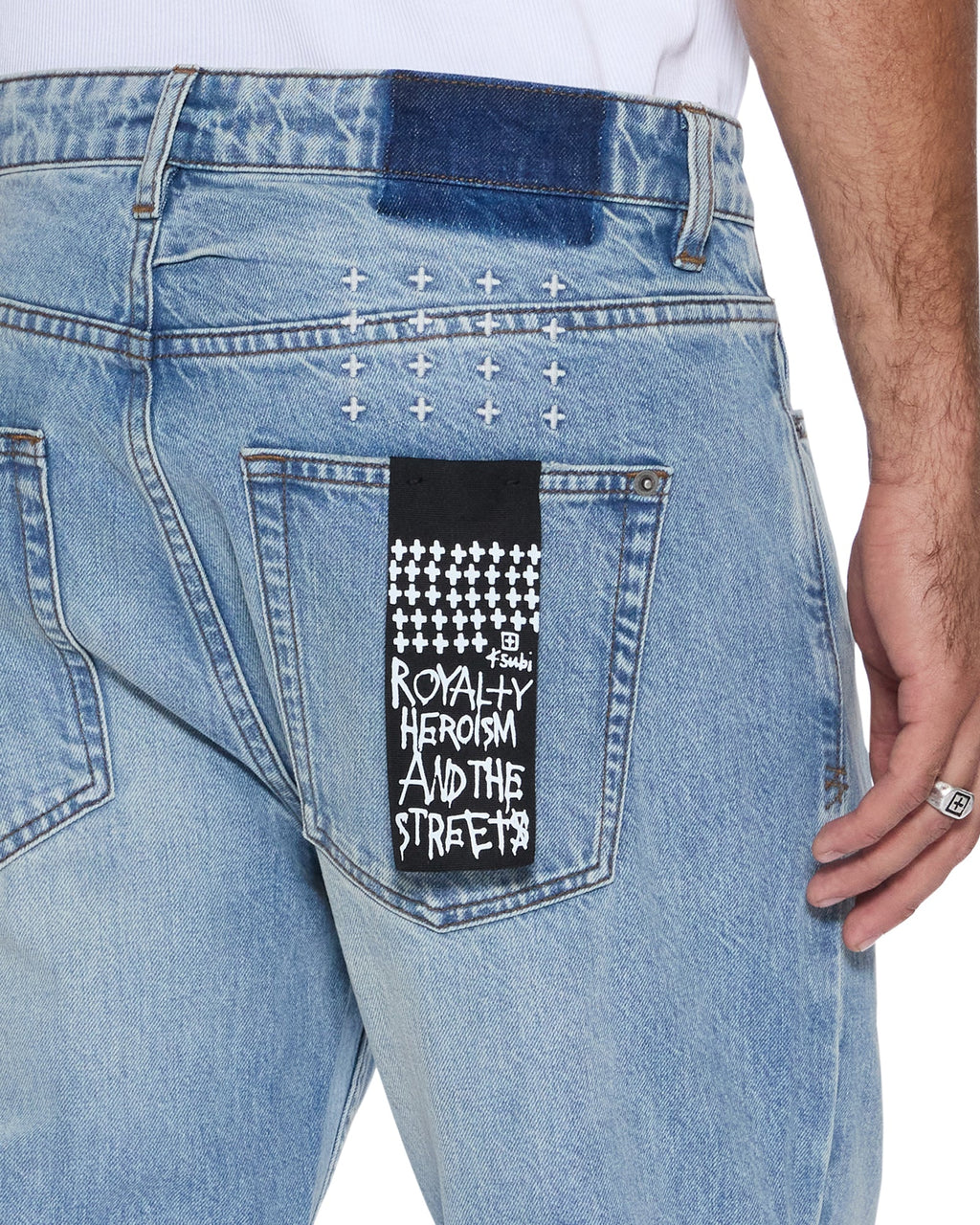 Mens Hazlow Striker Straight Denim Jeans - Denim