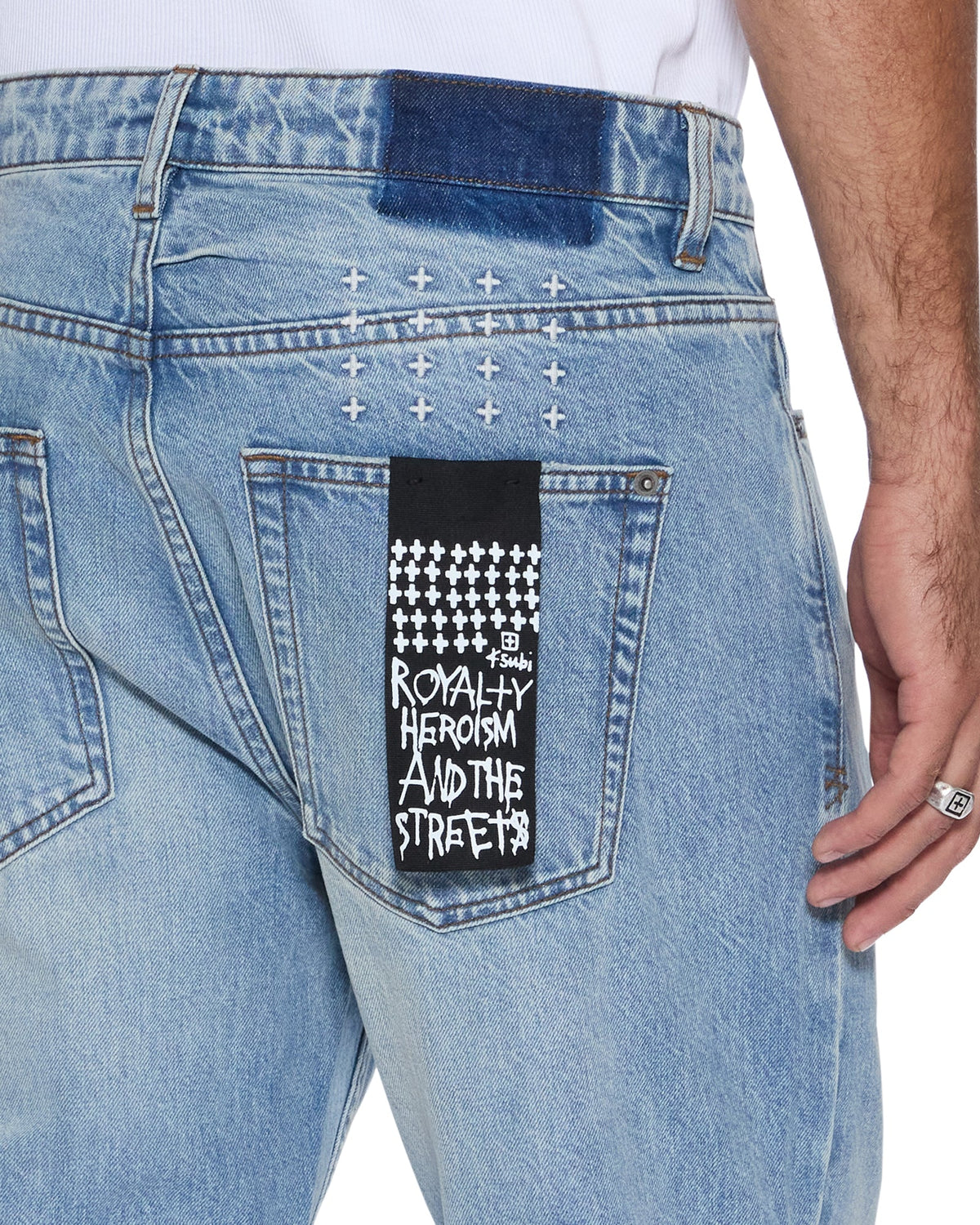 Mens Hazlow Striker Straight Denim Jeans - Denim