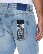 Mens Hazlow Striker Straight Denim Jeans - Denim