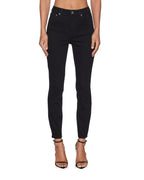 Womens Hi N Wasted Jet Black Skinny Denim Jeans - Black