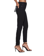 Womens Hi N Wasted Jet Black Skinny Denim Jeans - Black