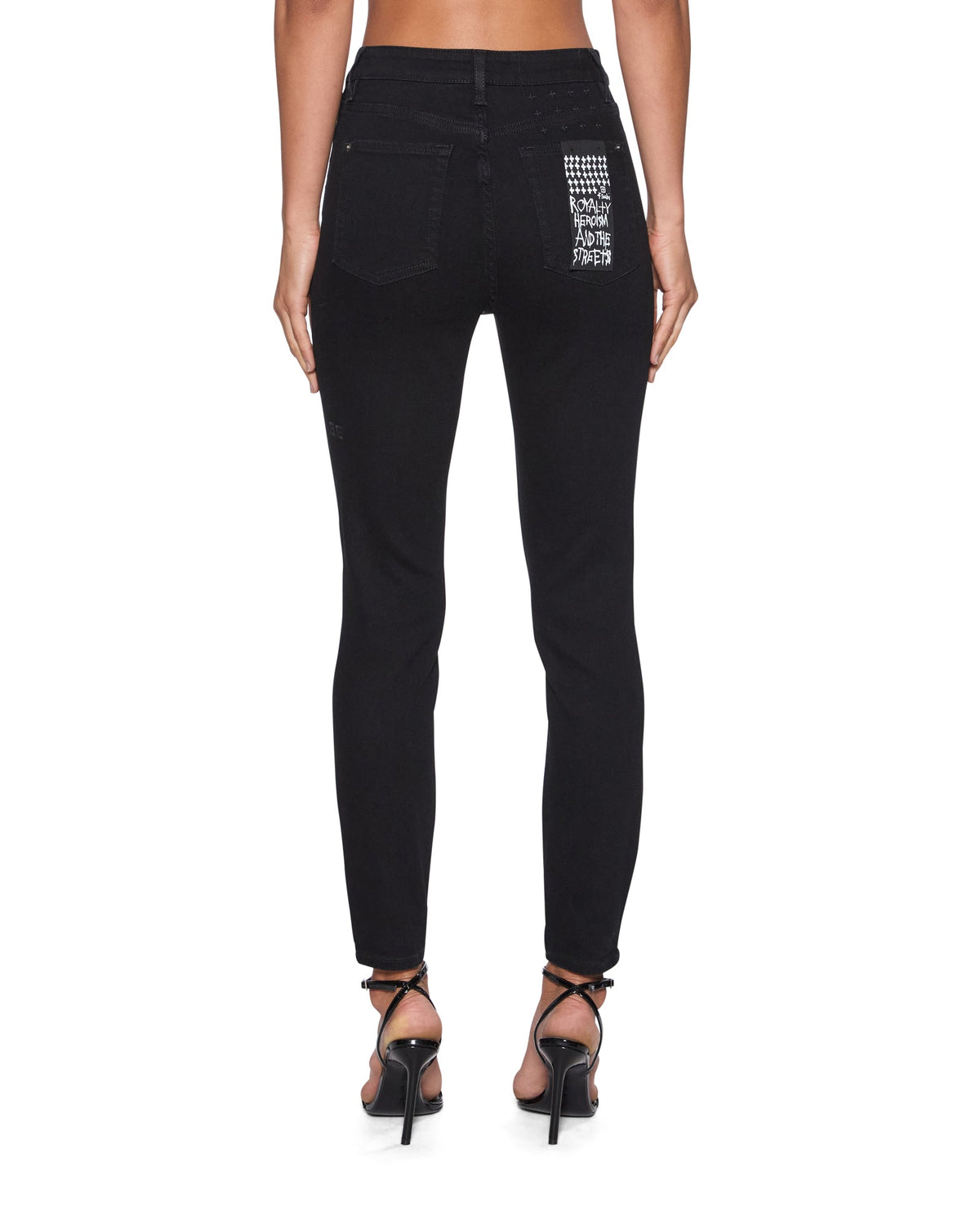 Womens Hi N Wasted Jet Black Skinny Denim Jeans - Black