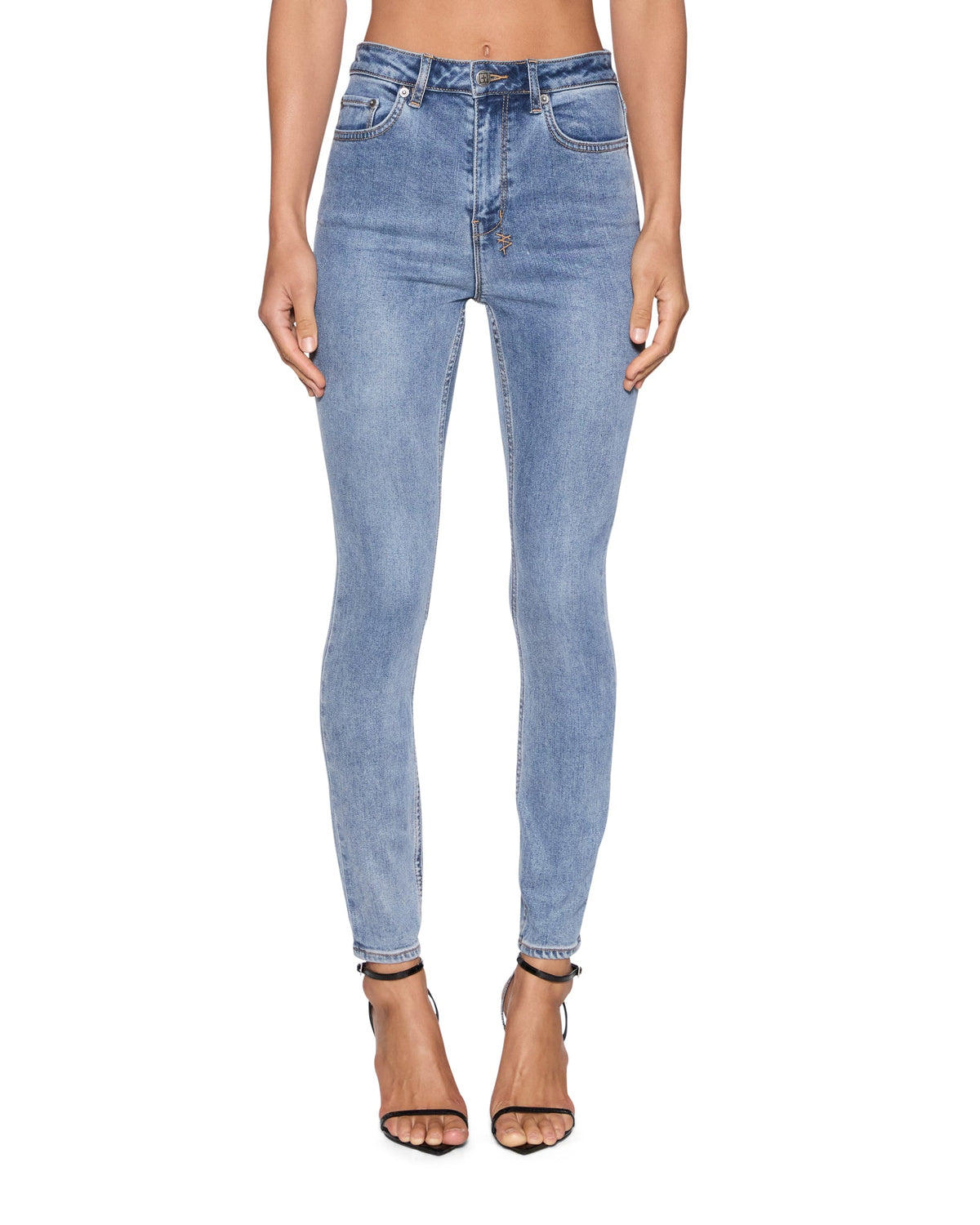 Womens Hi N Wasted True Vintage Skinny Denim Jeans - Denim