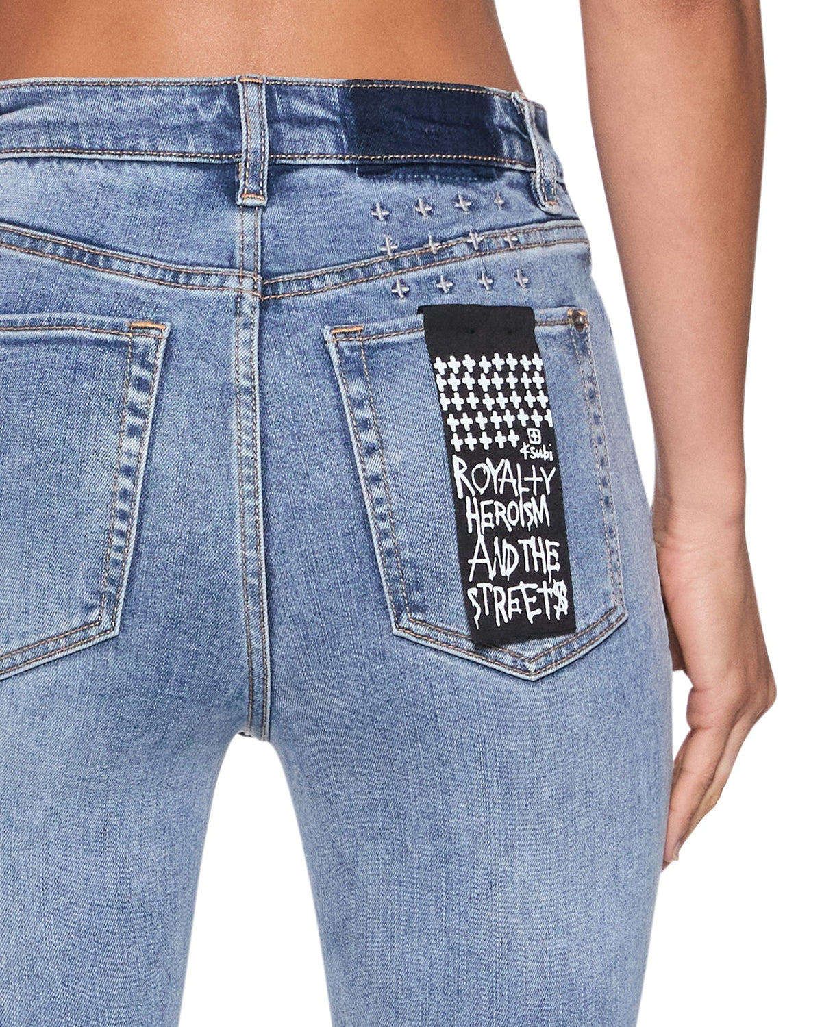 Womens Hi N Wasted True Vintage Skinny Denim Jeans - Denim