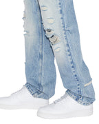 Mens Hazlow Nu Heritage Trashed Straight Denim Jeans - Denim