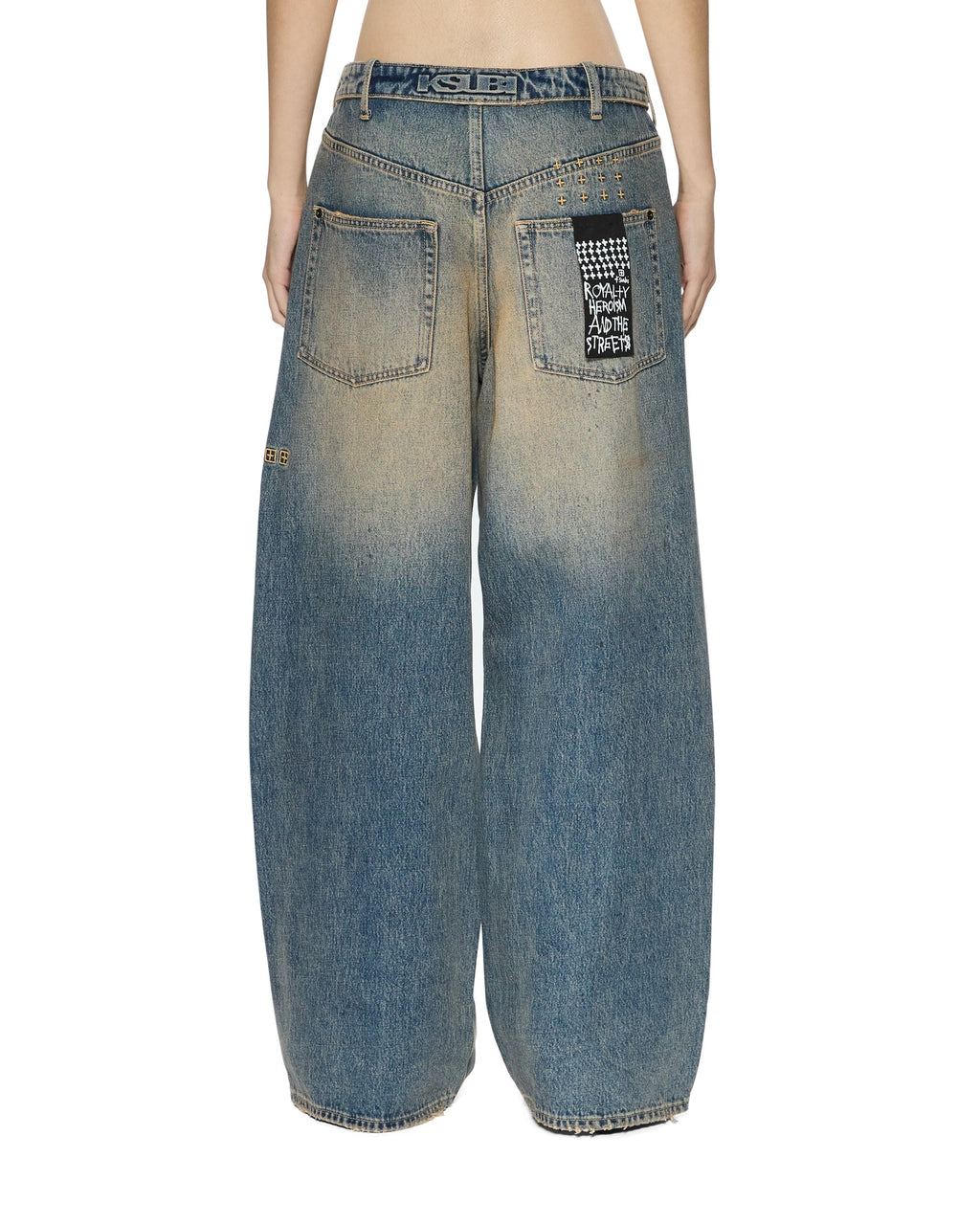 Womens Ksuper Dune Flip Baggy Denim Jeans - Denim