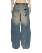 Womens Ksuper Dune Flip Baggy Denim Jeans - Denim